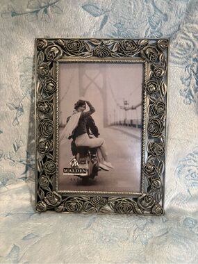 Malden Silver Floral Rose Decorative Photo Frame